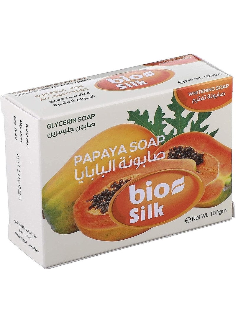 BioSilk Glycerin Soap with Papaya - 100 gm - Image 1