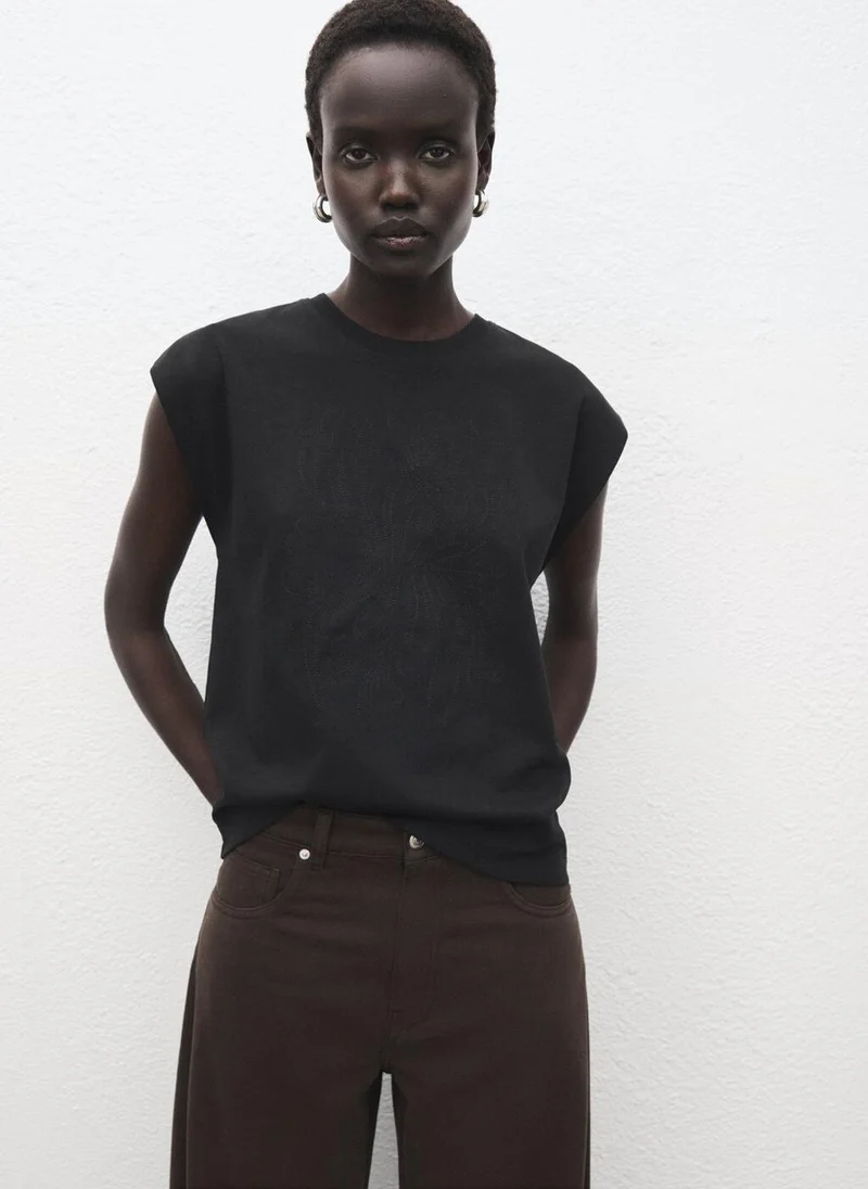 MANGO Cotton sleeveless t-shirt