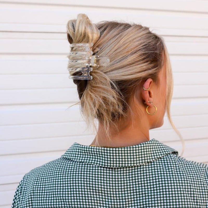 KAXI Large Wide Lay Down Hair Claw Clips, Extra Large Hair Clips for Think & Thick Hair (Clear) - Image 2