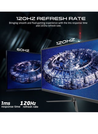 شاشة ألعاب 27 بوصة، شاشة كمبيوتر FHD 1080P 120 هرتز IPS 1 مللي ثانية، شاشة IPS عريضة، HDMI 2.1 سريع ومنفذ عرض VGA ومكبرات صوت مدمجة تدعم PS5 - view 5