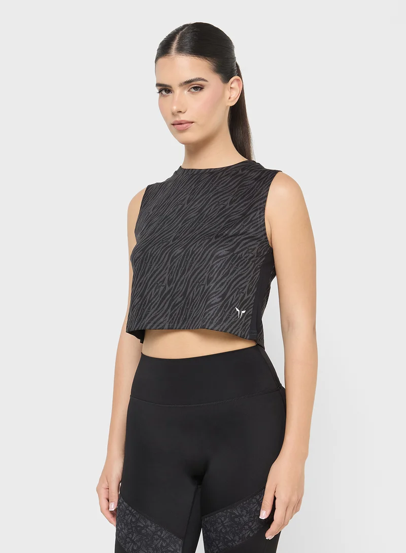 سكوات وولف Core Wild Print Crop Tank