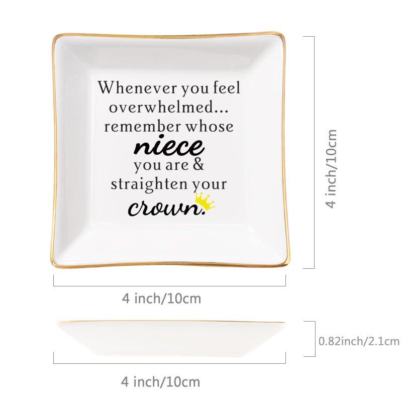 Spegiffu Niece Gifts from Auntie - Jewelry Dish Tray - 'When You Feel Overwhelmed...Straighten Your Crown', Birthday, Mother's Day, Christmas, Valentine's, Wedding, Graduation - Image 5