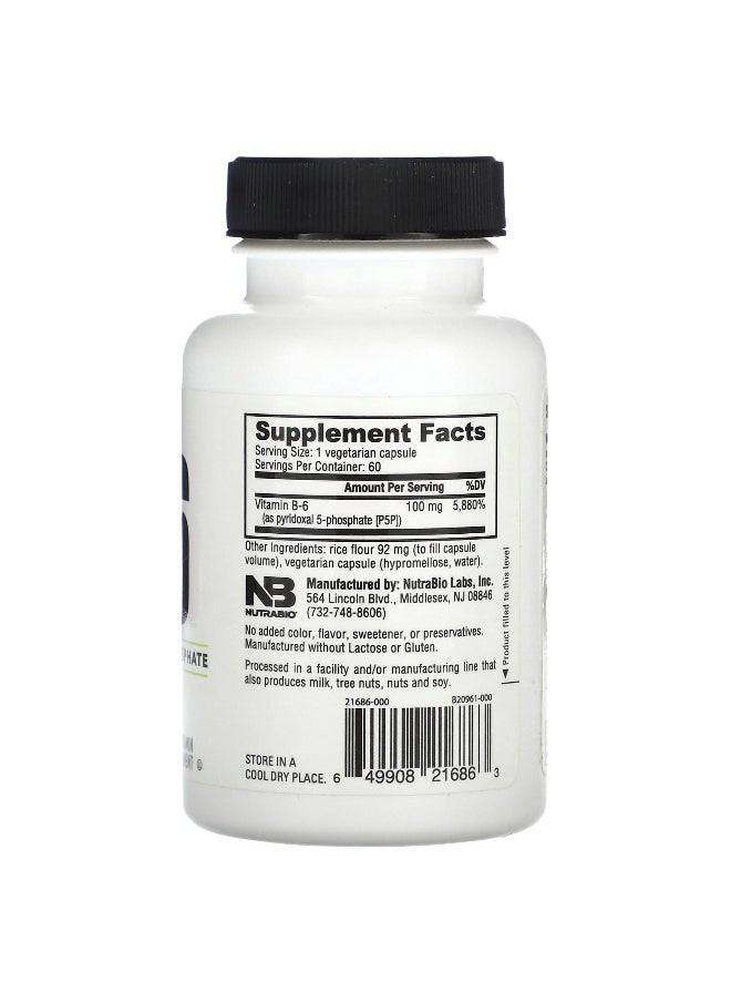 NutraBio NutraBio, B-6, 100 mg, 60 Capsules  - Image 2