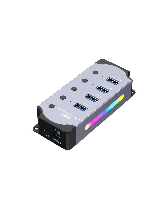 يوكسي محور USB 3.0 سبعة منافذ من سبائك الألومنيوم - موزع كمبيوتر قابل للتوسيع - Image 1