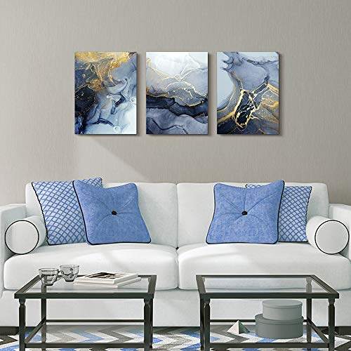 DZRWUBHS Abstract Wall Decor For Living Room Bedroom Wall Art Paintings Abstract Ink Painting Wall Artworks Hang Pictures For Office Decoration, 20x28inch/Piece, 3 Panels Bathroom Home Decorations Posters - Image 3