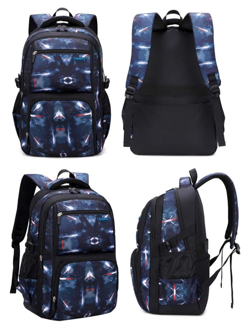 ZIRANYU Lightweight Kids Backpack for Boys Girls, School Backpack with Matching Lunch Box, Space Galaxy Book Bag for Preschool Kindergarten Elementary School - Image 3