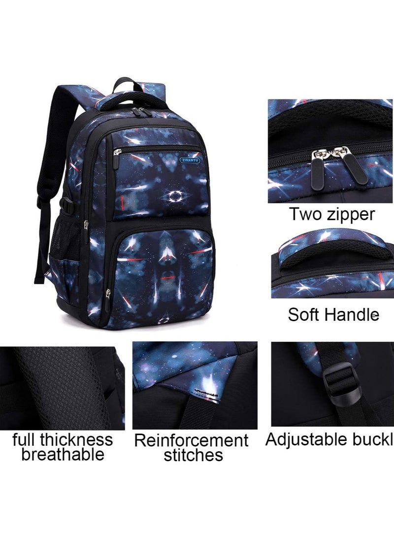 ZIRANYU Lightweight Kids Backpack for Boys Girls, School Backpack with Matching Lunch Box, Space Galaxy Book Bag for Preschool Kindergarten Elementary School - Image 4