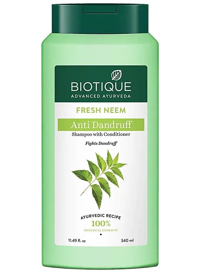 Biotique Fresh Neem Anti Dandruff Shampoo and Conditioner, 340ml