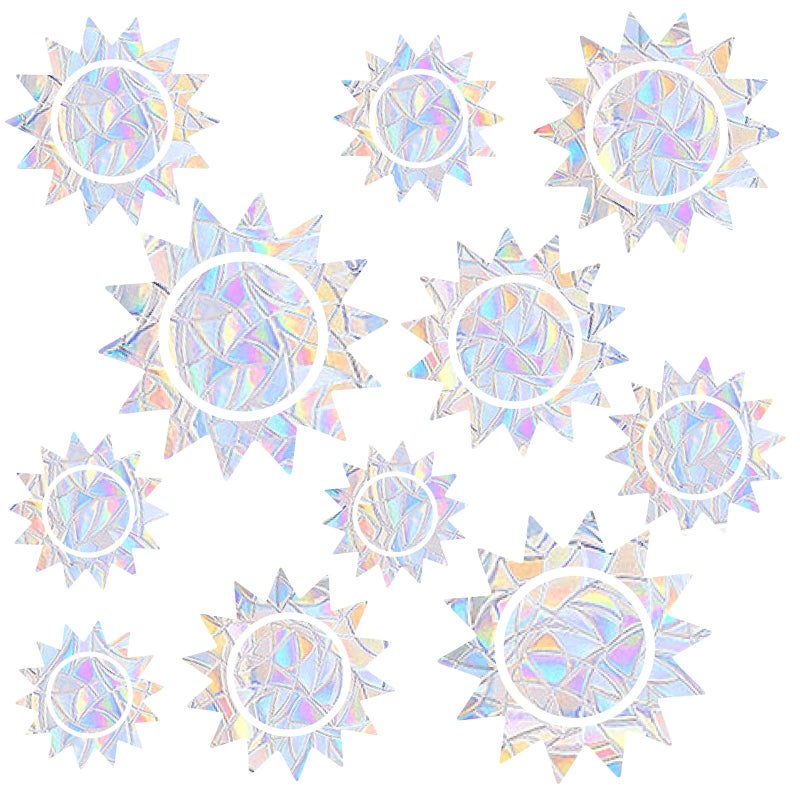 Barri Design Sun Window Clings Sun Window Decals Static Cling Window Sticker Anti Collision Window Decals for Bird Strikes Rainbow Stickers