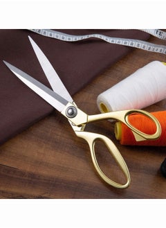 Y&D SYOSI 2PCS مجموعة من الفولاذ المقاوم للصدأ الذهب مقص خياط حاد، مقص الملابس الشواء قطع قابل للتعديل مقص المطبخ مقص النسيج الثقيلة للخياطة الخياطة، والحرف، المنزلية  - Image 4
