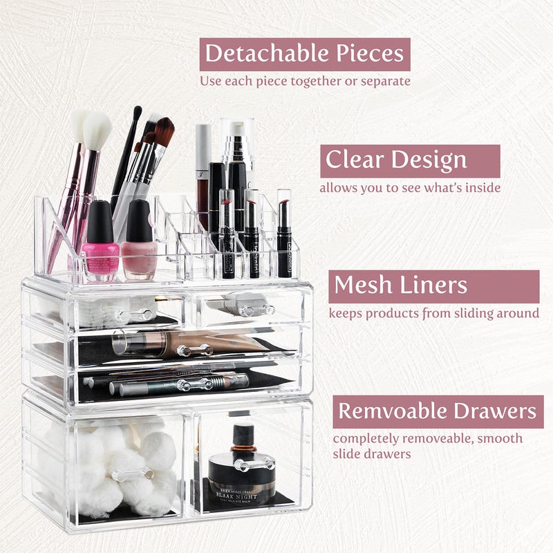 Masirs Clear Cosmetic Storage Organizer, Classy Design, Versatile, Simplifies Your Life - Image 3