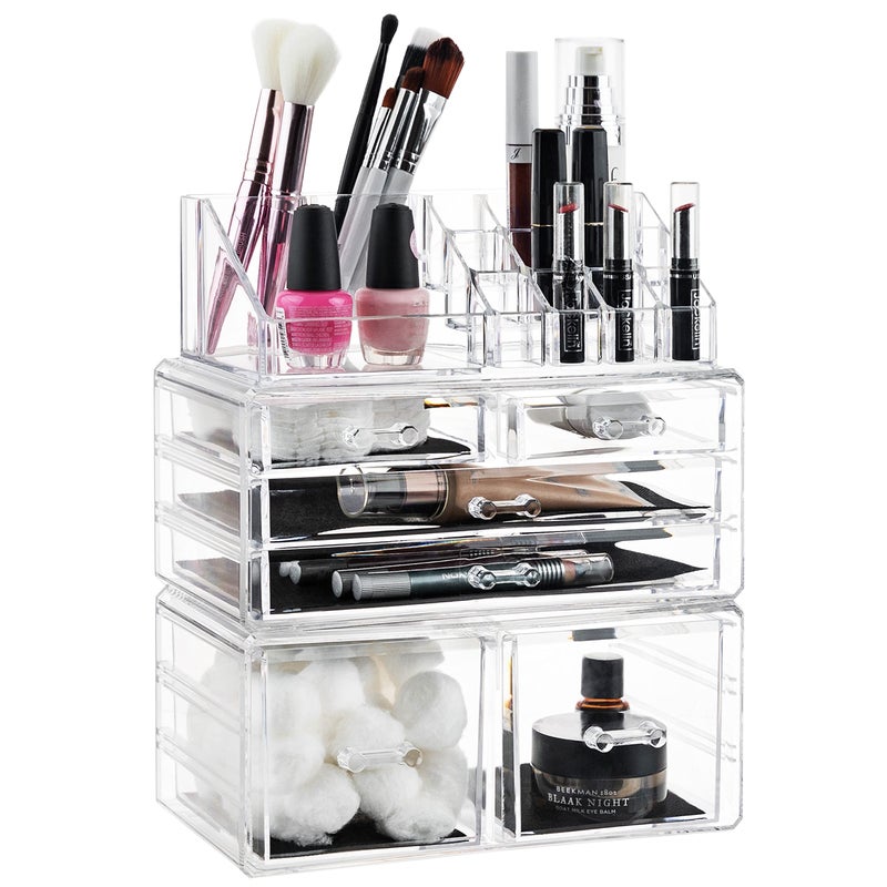 Masirs Clear Cosmetic Storage Organizer, Classy Design, Versatile, Simplifies Your Life - Image 1