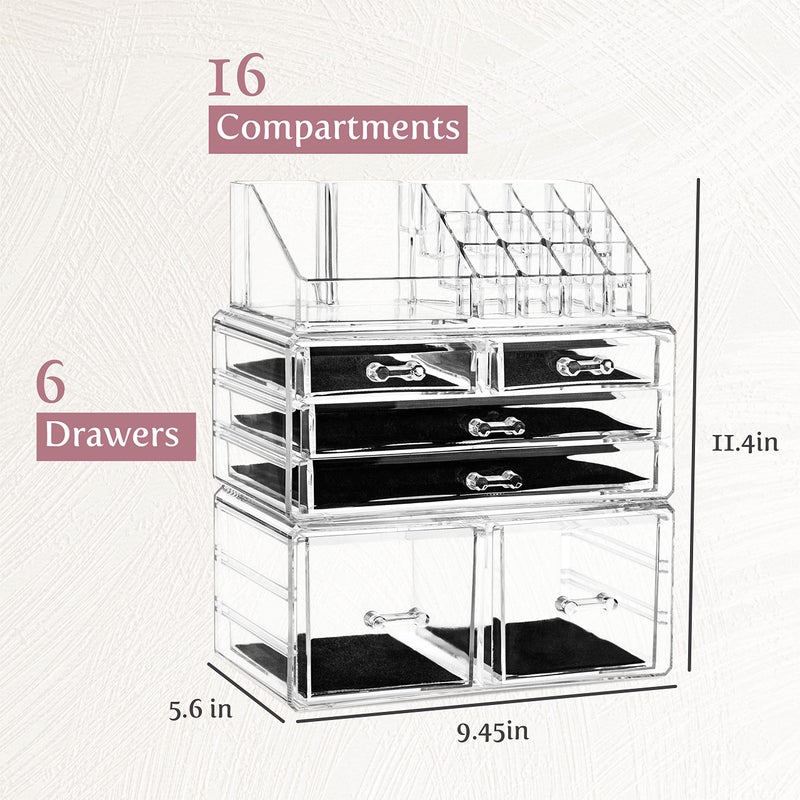 Masirs Clear Cosmetic Storage Organizer, Classy Design, Versatile, Simplifies Your Life - Image 2