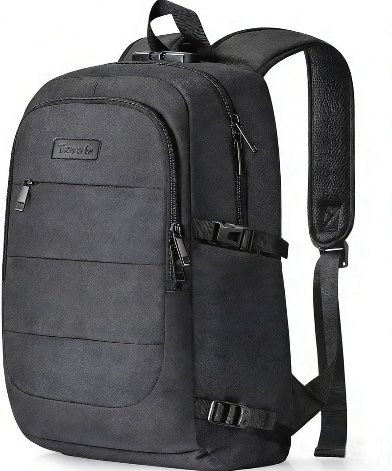 Tzowla Travel Laptop Backpack Water Resistant Anti-Theft Bag with USB Charging Port and Lock 17.3 Inch Computer Business Backpacks for Women Men College School Student Gift,Bookbag Casual Hiking Daypack - Image 1