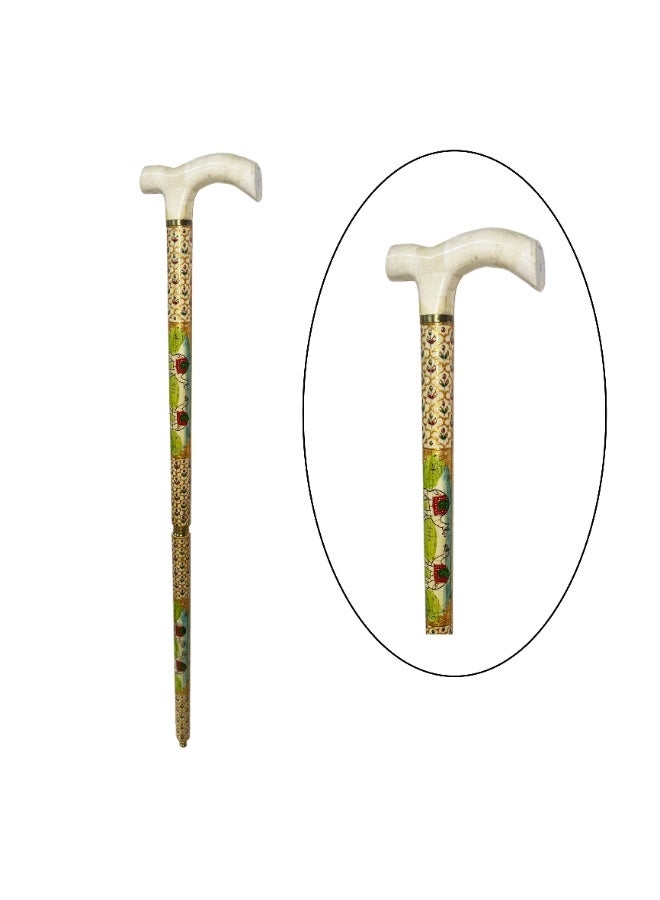 Latas Beautiful Vintage Style Hand-painted Camel Bone Walking Stick | Bone Foldable Walking Stick (Camel Edition) - Image 2