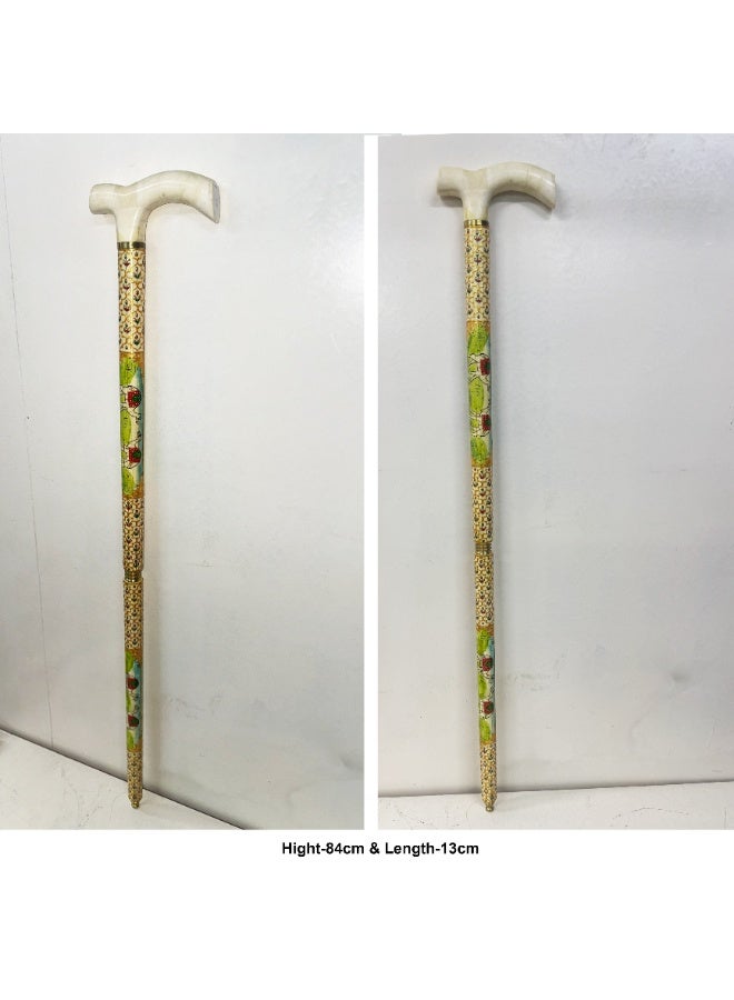 Latas Beautiful Vintage Style Hand-painted Camel Bone Walking Stick | Bone Foldable Walking Stick (Camel Edition) - Image 3