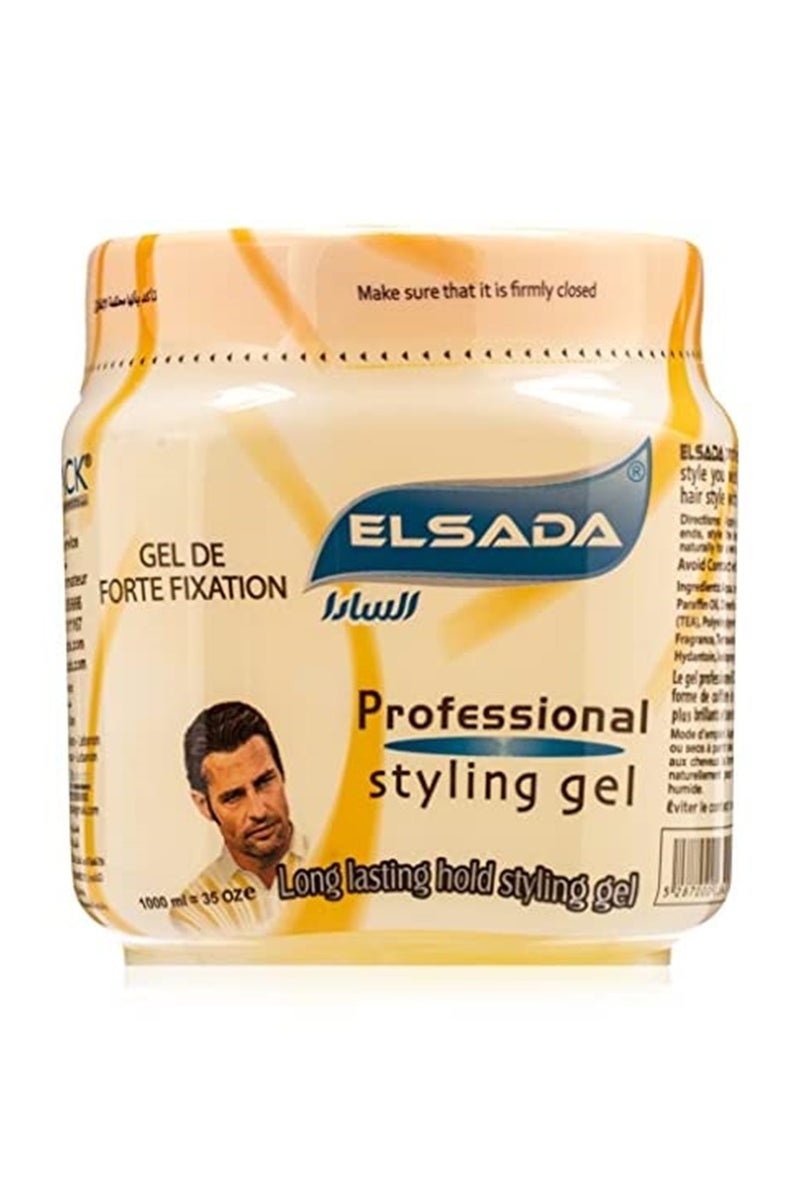 Elsada EL SADA Long Lasting Hair Styling Gel 1L – Yellow – Pack of 5 | Premium Hold, Shine & Humidity Resistance - Image 2