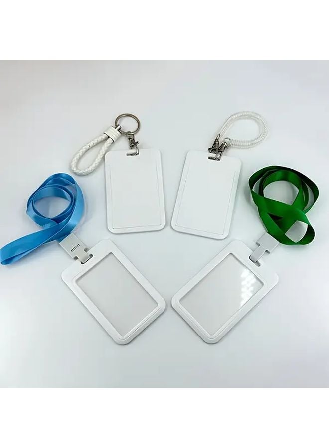 Purple Vertical ID Badge Holders 5 Pack Extra Thick Plastic Card Case - Image 5