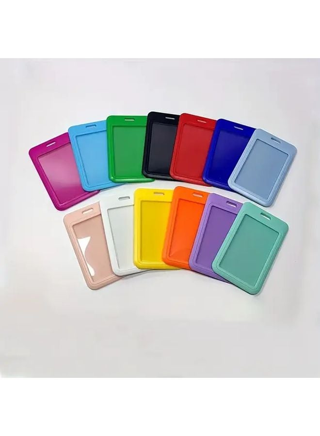 Purple Vertical ID Badge Holders 5 Pack Extra Thick Plastic Card Case - Image 2
