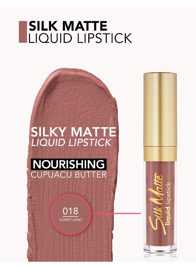 flormar Silk Matte Liquid Lipstick – 018 Sunny Land – High-Pigment Ultra Matte Finish, Long-Wear Comfort, Nourishing Oils, Velvety Smooth Look 18 Sunny Land - Image 4