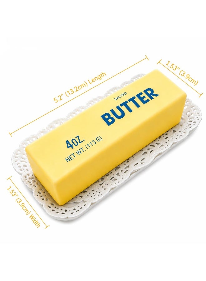 Butter Squishy Slow Rising Stress Relief Toy, Realistic Butter Stick Squeeze Fidget for Adults, Soft PU Foam Sensory Toy for Anxiety & Office Desk Decor, Anti-Stress Gift for Work & Study - Image 2