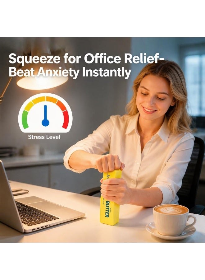 Butter Squishy Slow Rising Stress Relief Toy, Realistic Butter Stick Squeeze Fidget for Adults, Soft PU Foam Sensory Toy for Anxiety & Office Desk Decor, Anti-Stress Gift for Work & Study - Image 3