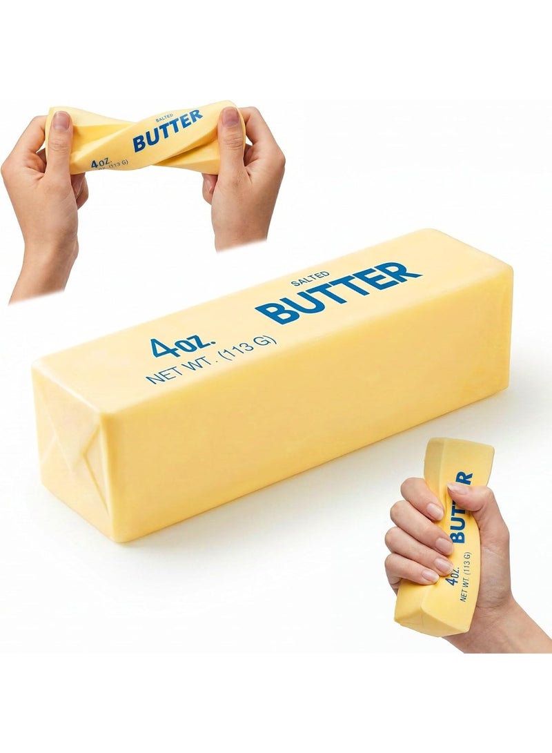 Butter Squishy Slow Rising Stress Relief Toy, Realistic Butter Stick Squeeze Fidget for Adults, Soft PU Foam Sensory Toy for Anxiety & Office Desk Decor, Anti-Stress Gift for Work & Study - Image 1