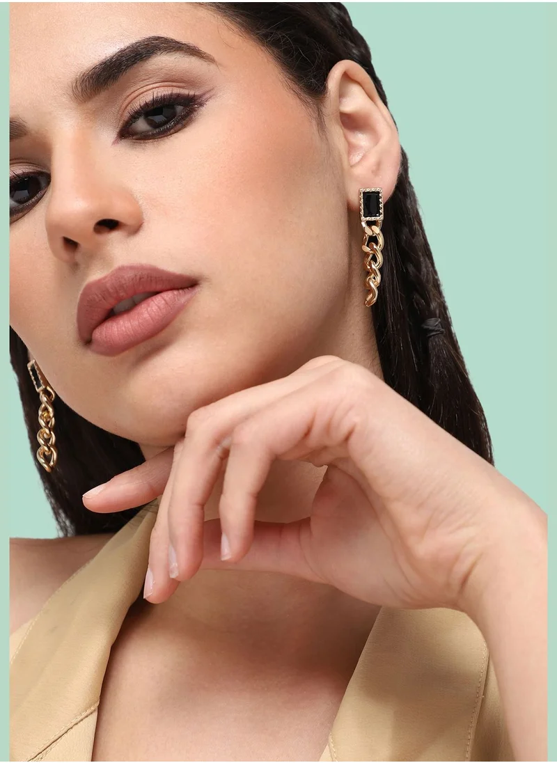 SOHI Gold Plated Party Designer Drop Earring For Women