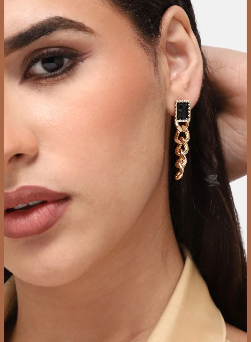 سوهي اقراط متدلية مزينة مطلية بالذهب للحفلات للنساء