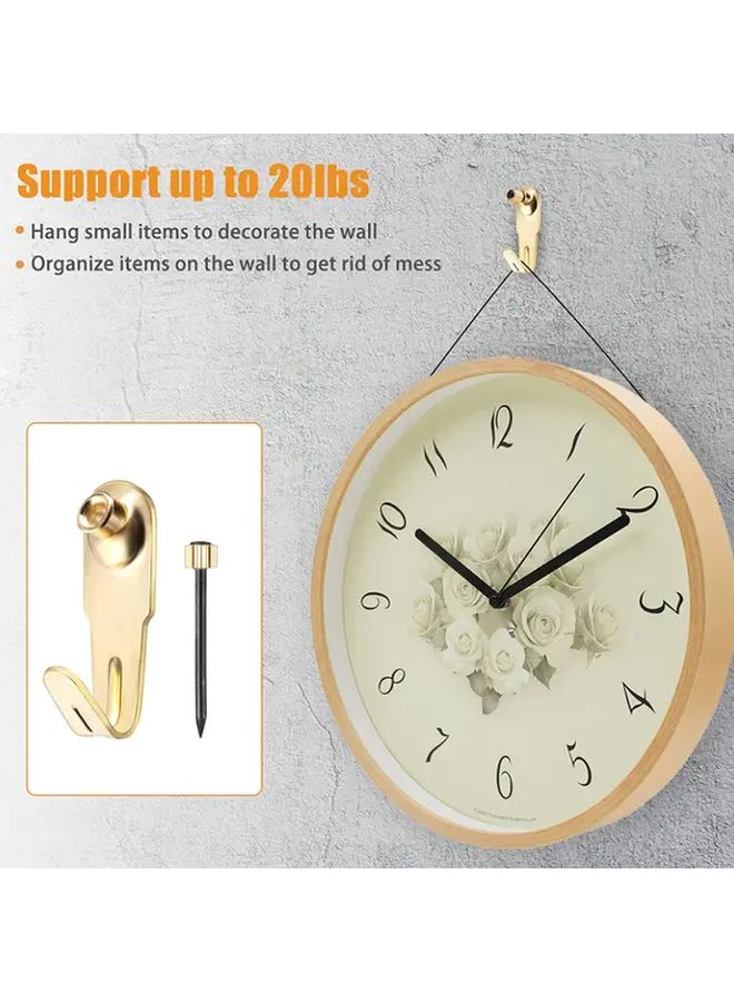 100 قطعة خطافات حائطية ذهبية معدنية متينة تحمل 20 رطلاً لتخزين المنزل والمكتب - Image 2