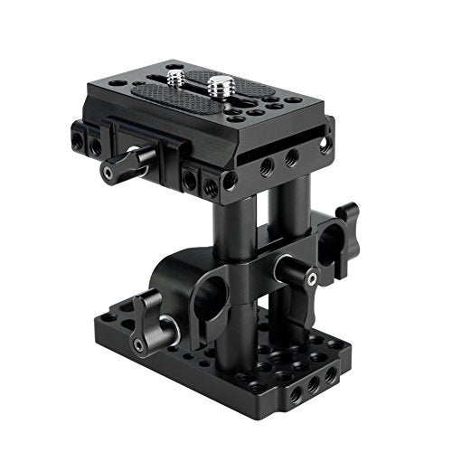 NICEYRIG 15mm Rail Riser Rig System Quick Release Base Kit with QR Plate 15mm Rod Riser Clamp Short Rods Applicable DSLR Camera - Image 1