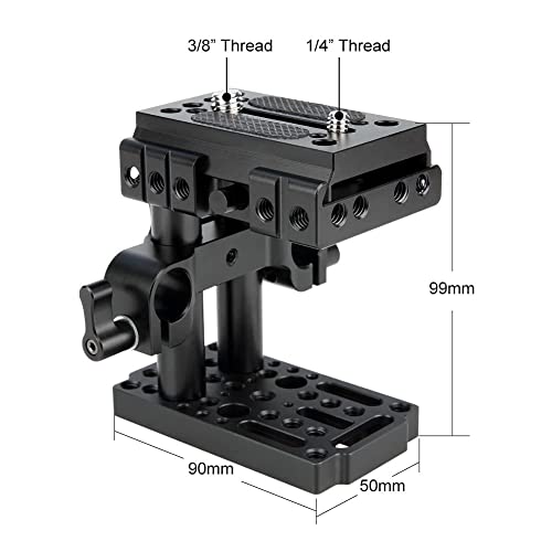 NICEYRIG 15mm Rail Riser Rig System Quick Release Base Kit with QR Plate 15mm Rod Riser Clamp Short Rods Applicable DSLR Camera - Image 4