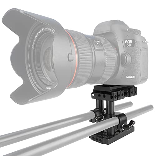 NICEYRIG 15mm Rail Riser Rig System Quick Release Base Kit with QR Plate 15mm Rod Riser Clamp Short Rods Applicable DSLR Camera - Image 5