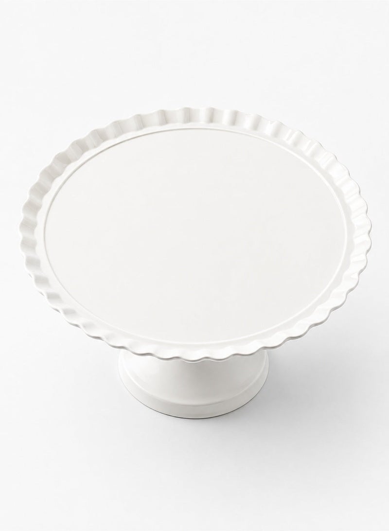 40cm Premium Melamine Break-resistant Round Cake Stand | Flat Plate with Base for Serving Cakes, Desserts and Fruits | Easy to Store Durable and Shatterproof Dishwasher Safe - Image 3