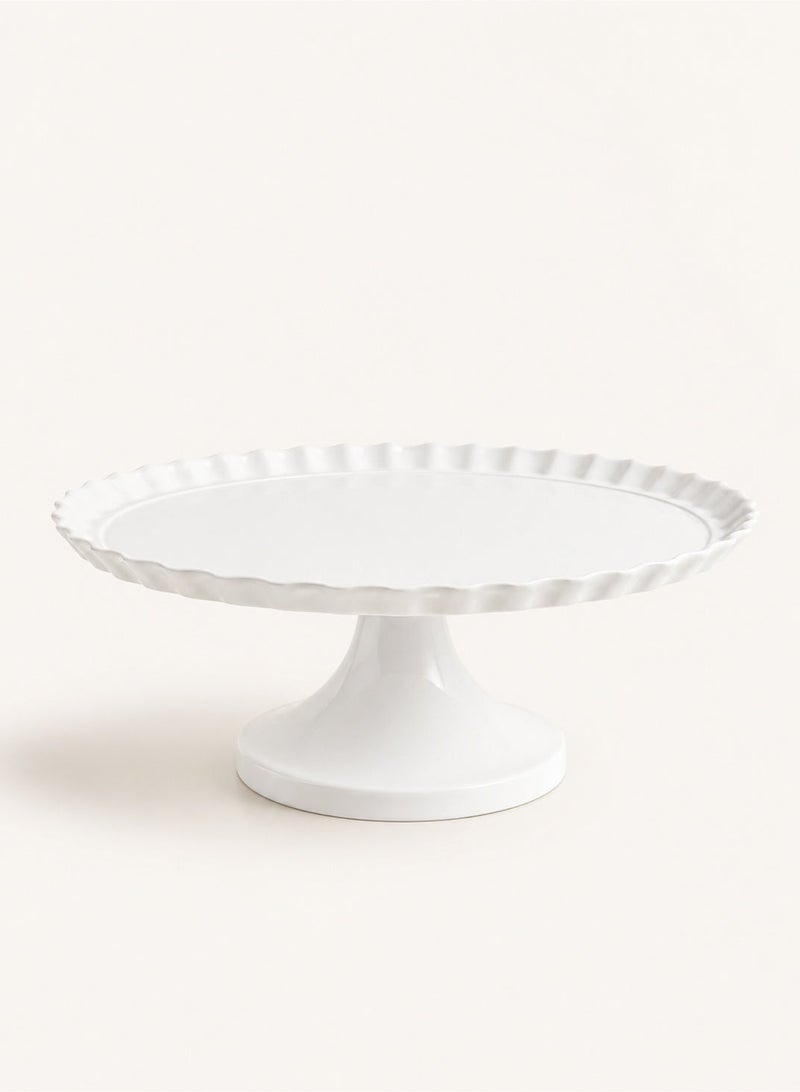 40cm Premium Melamine Break-resistant Round Cake Stand | Flat Plate with Base for Serving Cakes, Desserts and Fruits | Easy to Store Durable and Shatterproof Dishwasher Safe - Image 2