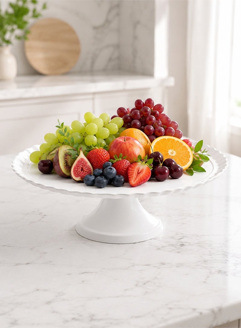 40cm Premium Melamine Break-resistant Round Cake Stand | Flat Plate with Base for Serving Cakes, Desserts and Fruits | Easy to Store Durable and Shatterproof Dishwasher Safe - Image 5