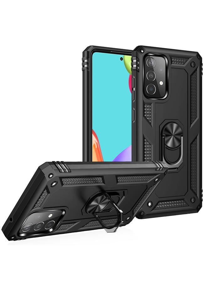 اس-توب جراب لهاتف Samsung Galaxy A52 5G / 4G جراب واقٍ مقاوم للصدمات من مادة TPU + PC مع حامل دوار 360 درجة - Image 1