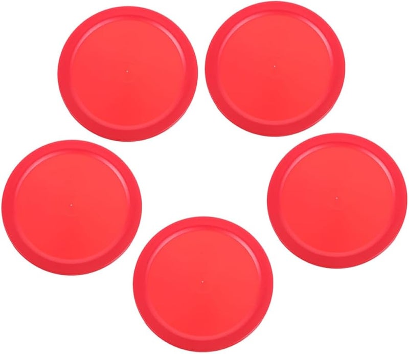 5pcs Red Air Hockey Pucks Thick Durable for Game Table Accessories Home and Commercial Use - Image 1