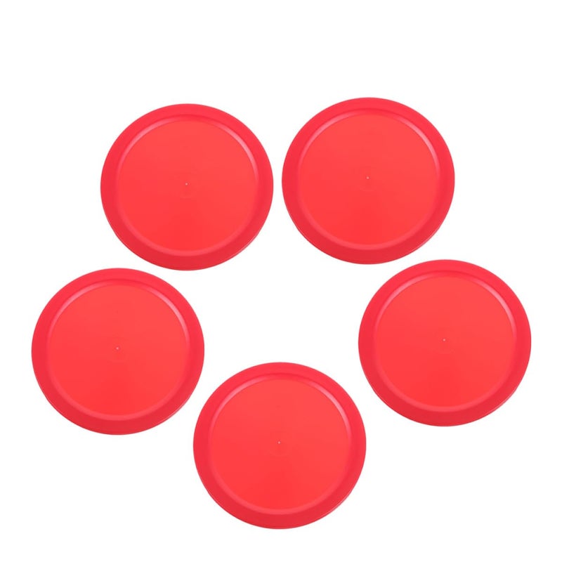 5pcs Red Air Hockey Pucks Thick Durable for Game Table Accessories Home and Commercial Use - Image 2