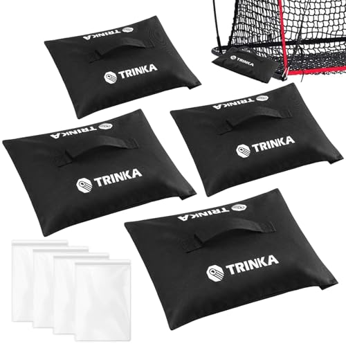 TRINKA 4PCS Sports Net Sandbags All Sport Sandbags Weighted Anchors for Baseball Nets Soccer Goals Golf Nets Football Nets Hockey Nets and More Black - Image 1