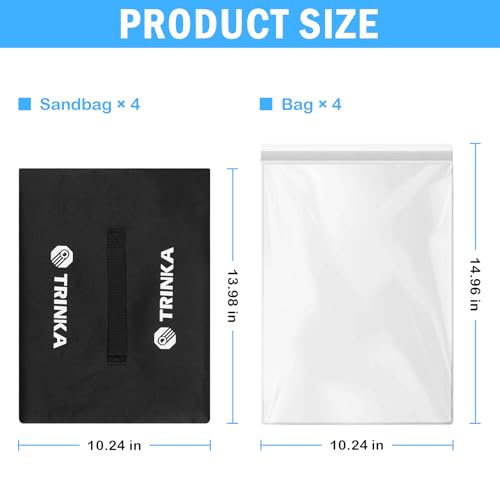 TRINKA 4PCS Sports Net Sandbags All Sport Sandbags Weighted Anchors for Baseball Nets Soccer Goals Golf Nets Football Nets Hockey Nets and More Black - Image 3