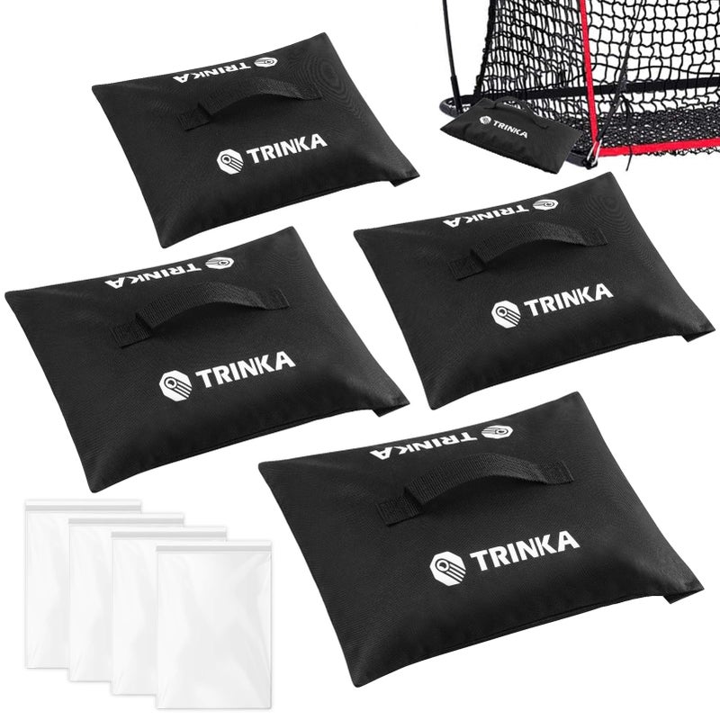 TRINKA 4PCS Sports Net Sandbags All Sport Sandbags Weighted Anchors for Baseball Nets Soccer Goals Golf Nets Football Nets Hockey Nets and More Black - Image 2