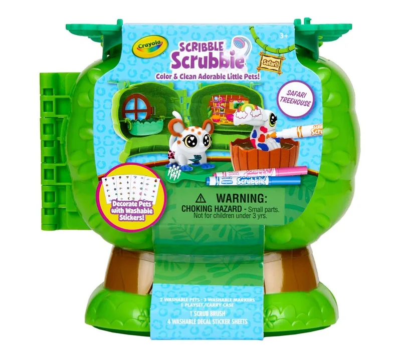 Crayola Crayola Scribble Scrubbie Pets Safari Treehouse, Toy Storage Case, Gift for Boys & Girls