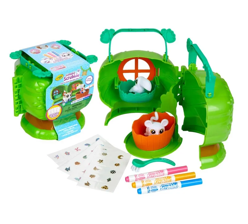 Crayola Crayola Scribble Scrubbie Pets Safari Treehouse, Toy Storage Case, Gift for Boys & Girls