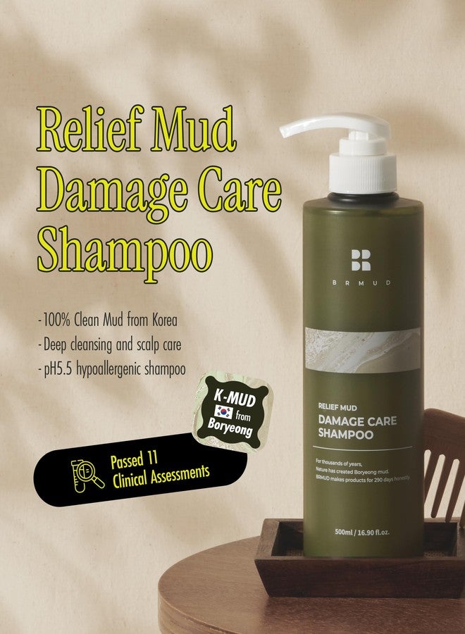 BRMUD Relief Mud Clay Damaged Care Shampoo | ATEEZ Pick | Gentle Damaged Hair Repair Shampoo for Breakage & Thinning Hair w/ 16 Different Plant Oils | for Men & Women (16.9 fl oz) - Image 5