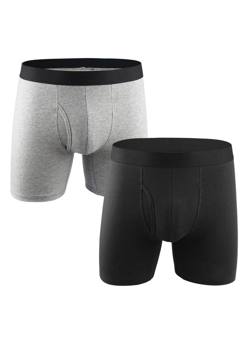 Loquat - 2PCS Men Breathable Underwear Brief Boxers Sets - Image 1