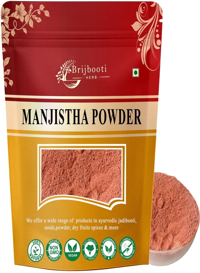 Brijbooti Manjistha Powder (100 gm) | Manjistha Root Powder for Eating | Majith | Indian Madder | FSSAI, GMP, ISO Certified - Image 1