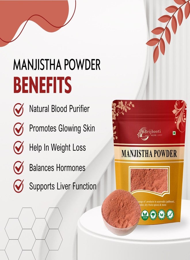 Brijbooti Manjistha Powder (100 gm) | Manjistha Root Powder for Eating | Majith | Indian Madder | FSSAI, GMP, ISO Certified - Image 2