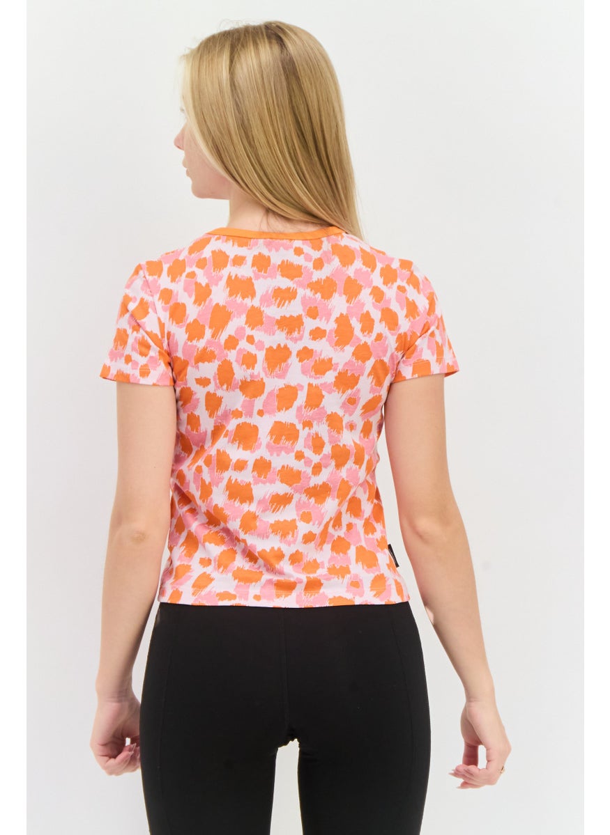 PUMA Women Slim Fit Short Sleeves Outdoors Top, Orange  - Image 3
