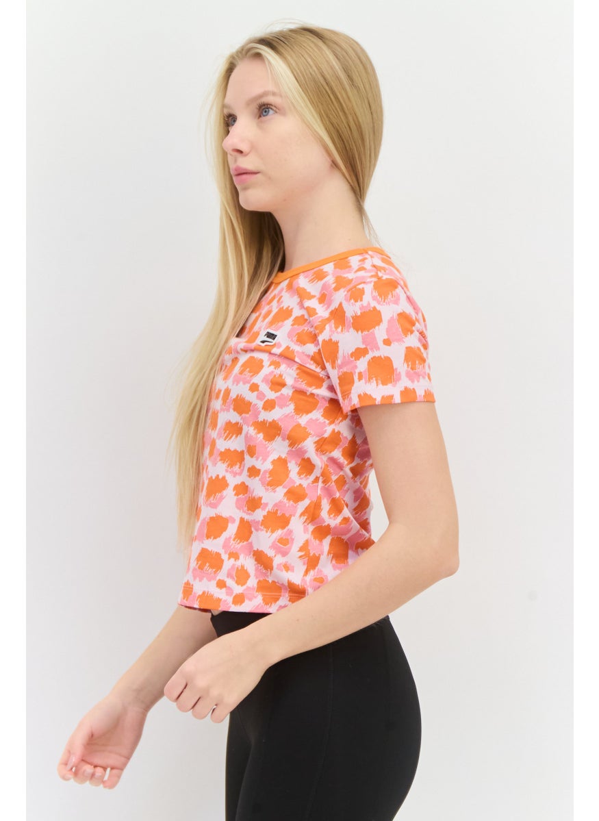 PUMA Women Slim Fit Short Sleeves Outdoors Top, Orange  - Image 2